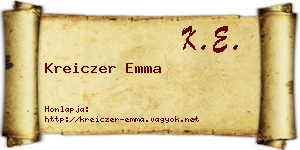 Kreiczer Emma névjegykártya